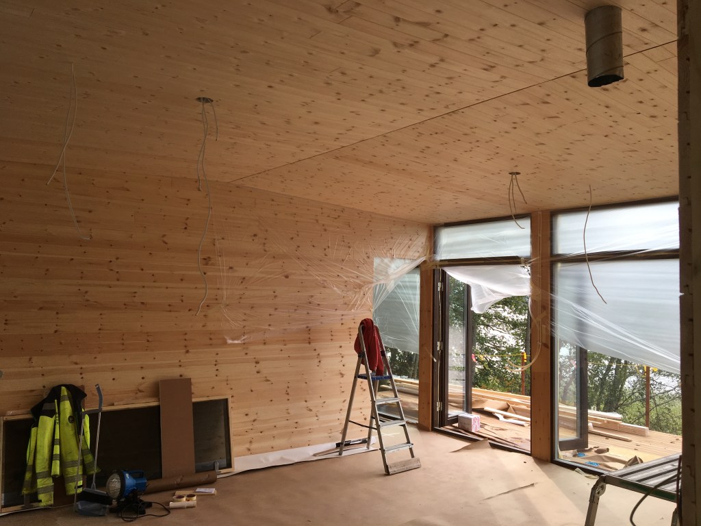 Sisäseinät ja -katto, mökin rakentaminen, MindyJBlog