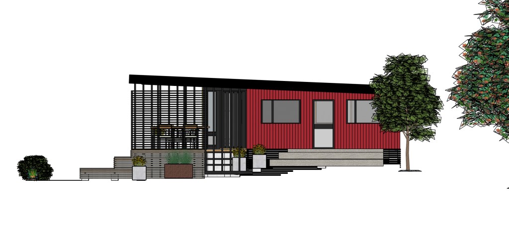 Terassin suunnittelu meren rannalla sijaitsevaan 70-luvun huvilaan, Aune Mertaoja