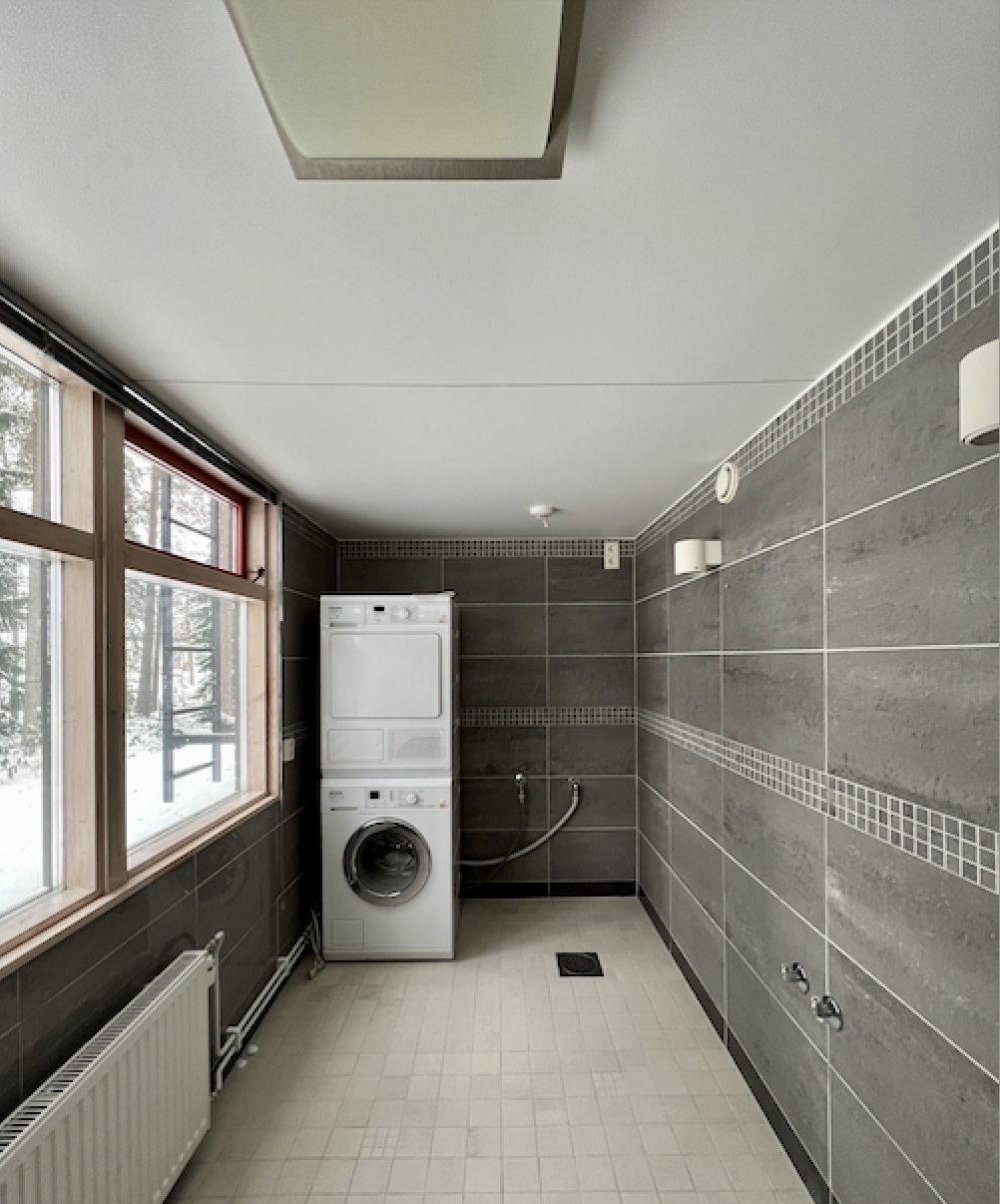 Kodinhoitohuone, graniittilaatta, Bungalow-talo, sisustussuunnittelu, sisustussuunnittelija Minna Jacobson